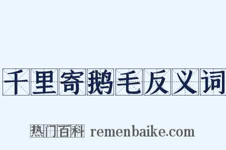 千里寄鹅毛反义词是什么意思的图片